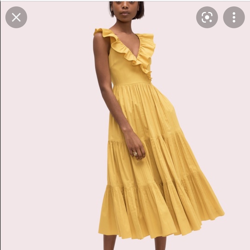 Kate Spade Poplin Ruffle Tiered Dress - Picture 3 of 7